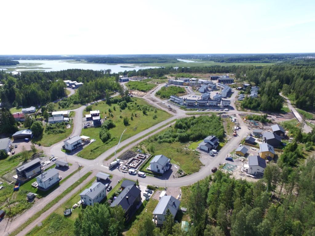 Bostadsområde under uppbyggnad.