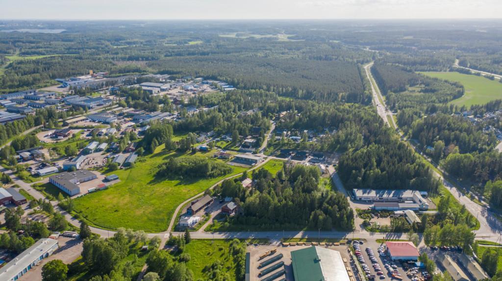 Företagsområdet Ölstens, flygfoto.