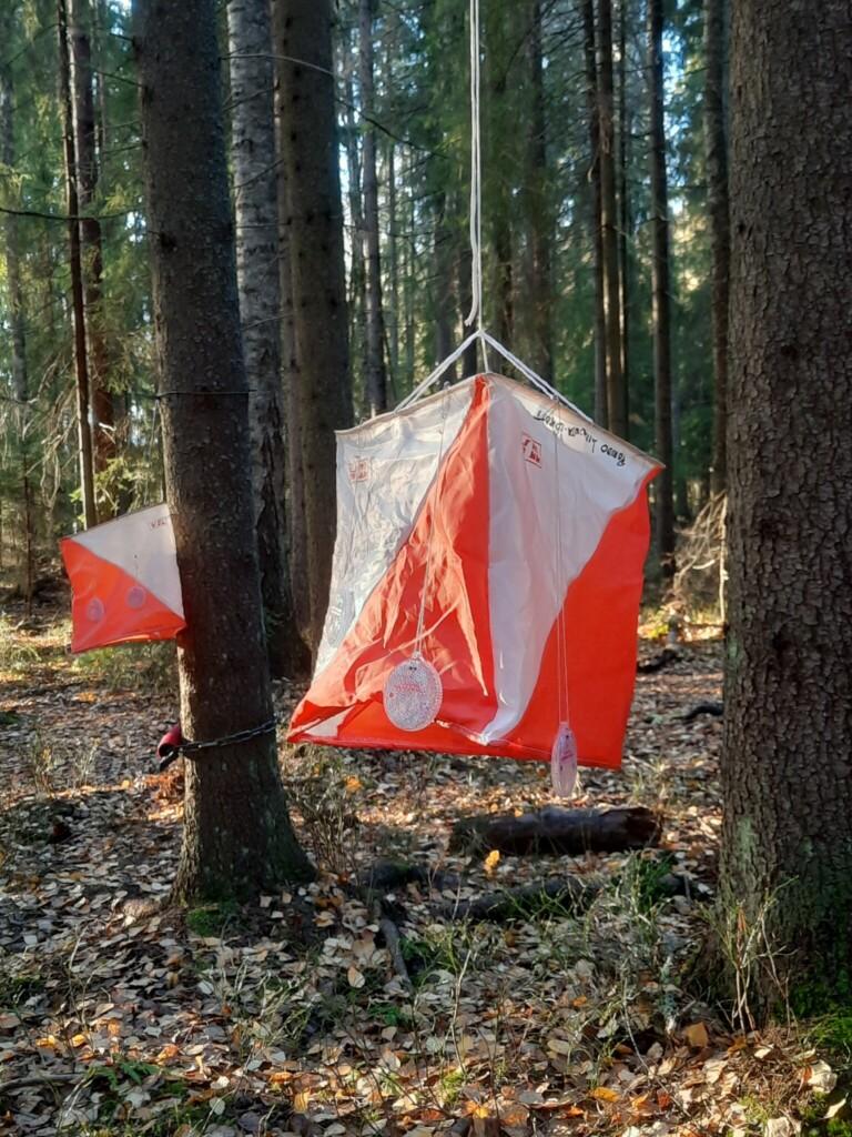 Rastilippu metsässä.
