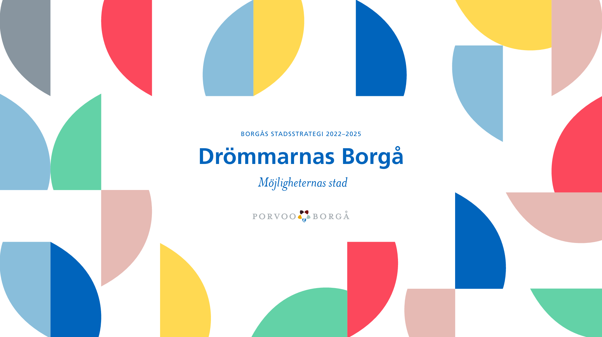 Framsida för stategidokument: Drömmarnas Borgå, Möjligheternas stad.
