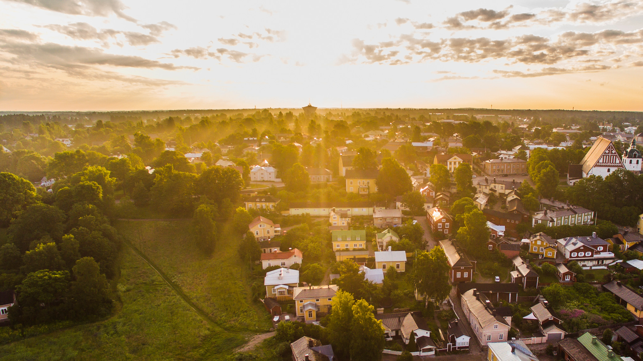 Soluppgången över Gamla Porvoo.