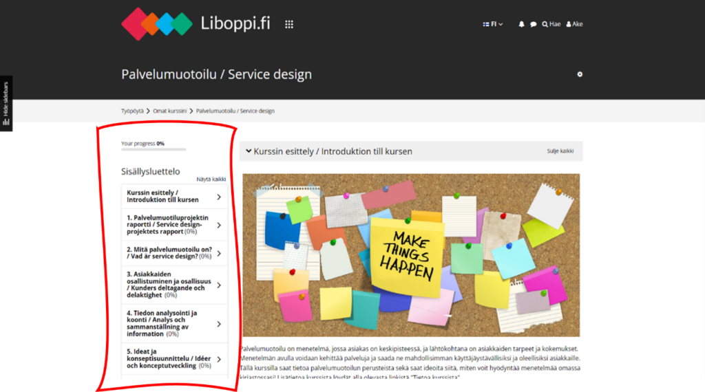 Post it -lappuja seinällä.