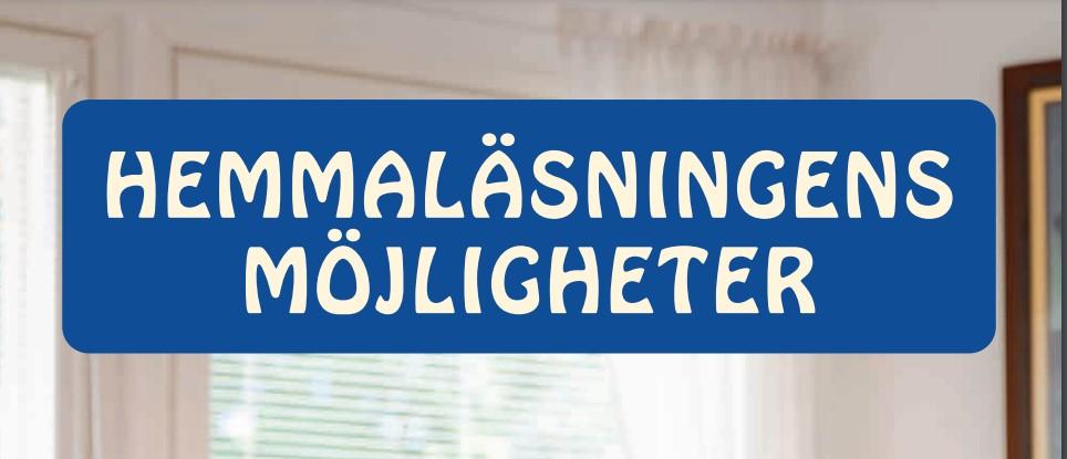 Broschyrens pärm där det står Hemmaläsningens möjligheter.