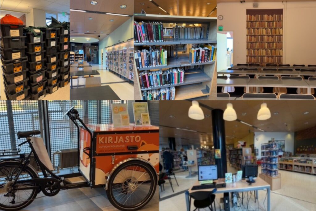 Kuvakollaasi kirjastosta.