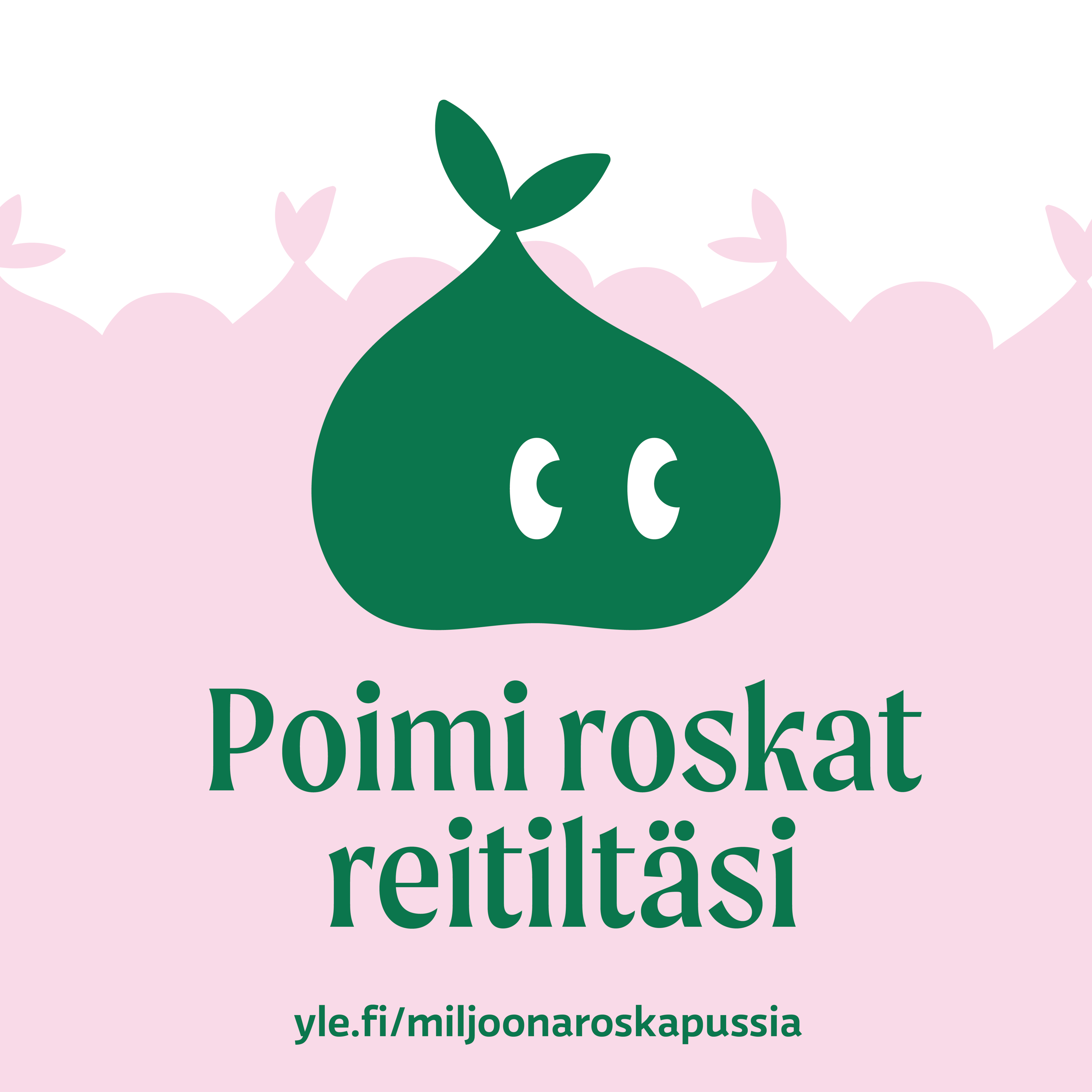 Miljoona roskapussia -kampanjan tunnuskuva.