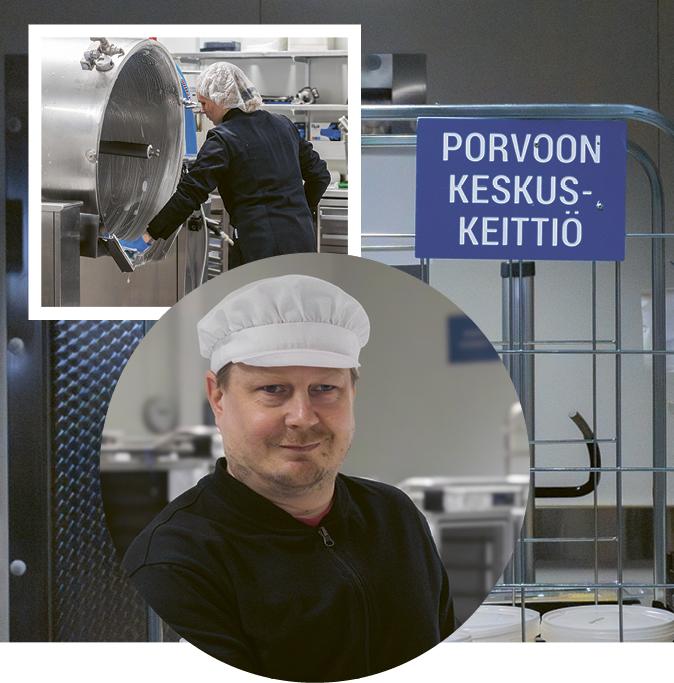 Porvoon keskuskeittiön näkymiä ja Johannes Lohi.