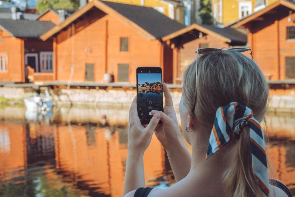 Taking a picture in Porvoo