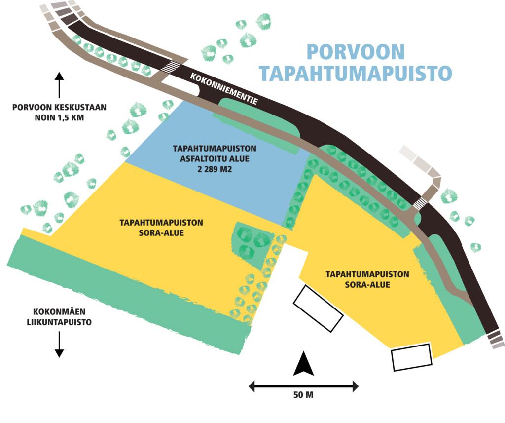 Porvoon tapahtumapuiston kartta
