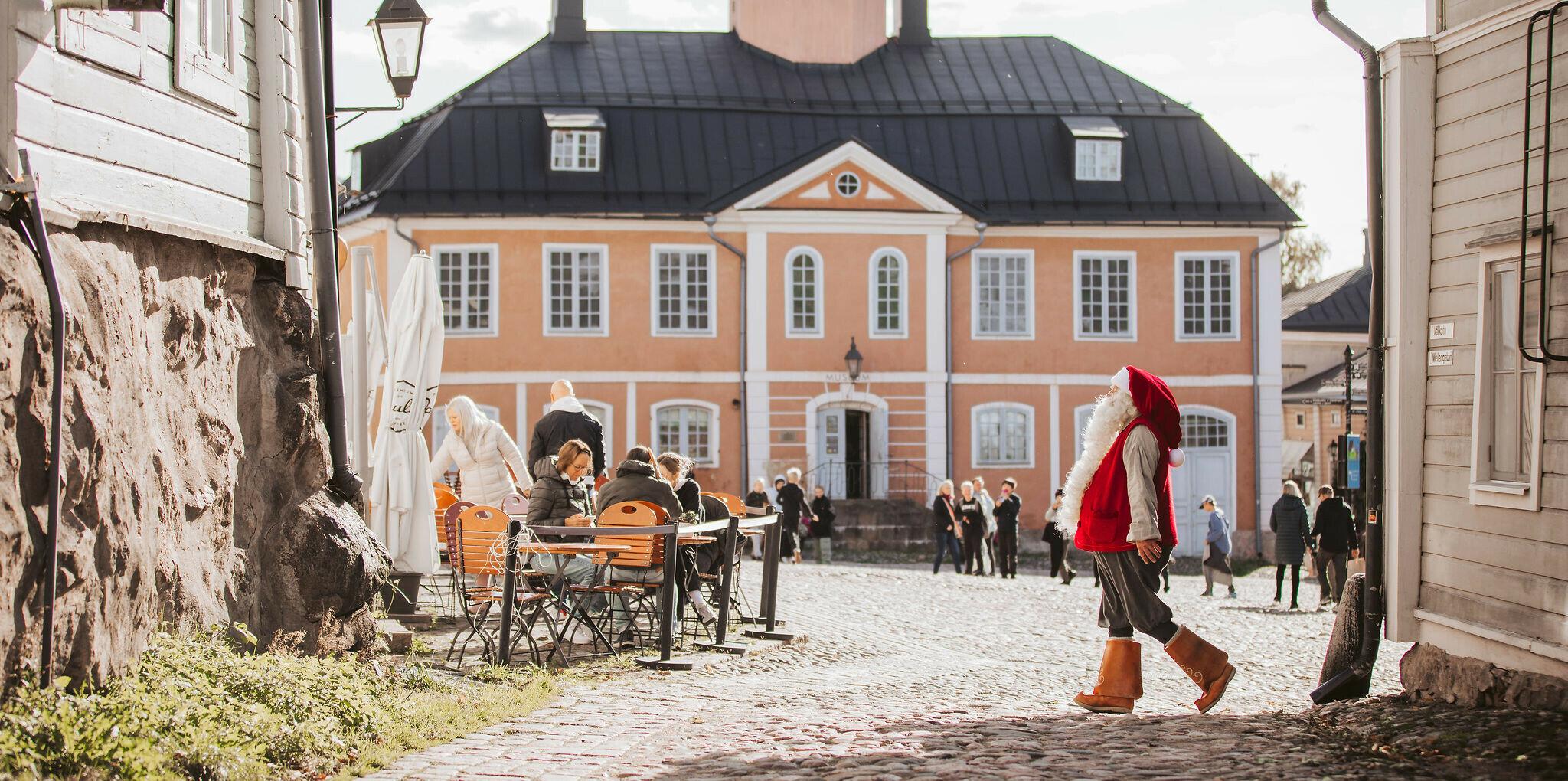 Santa by the Market Square in Old Porvoo