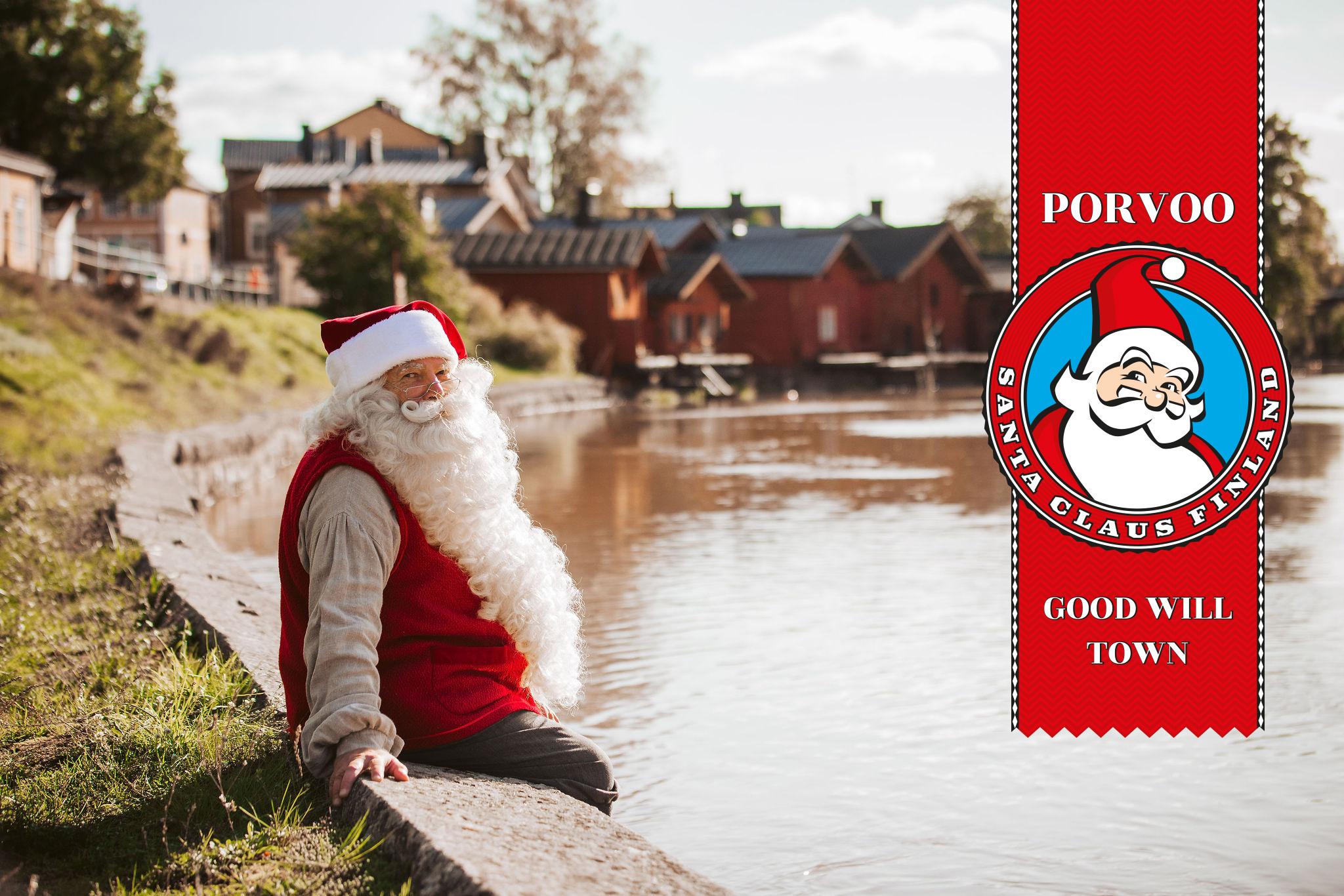 Santa Claus and the shorehouses of Porvoo